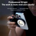 Magsafe Mobile Phone Selfie Fill Light Bluetooth Camera Aid Holder Live Video Shooting Filling Lamp - Image 12