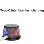 RK-C250 Portable RGB Atmosphere Light Magnetic Bluetooth Speaker with Wireless Charging Function - Image 4