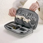 Business Trip Double Layer RPET Digital Cable Storage Bag Bluetooth Earphone Storage Organizer Handbag - Image 2