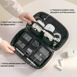 Business Trip Double Layer RPET Digital Cable Storage Bag Bluetooth Earphone Storage Organizer Handbag - Image 7