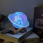 RGB Lighting Planet Shape Desktop Bluetooth Speaker Home 3D Subwoofer, Dream Star Rings, Saturn Rings