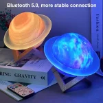 RGB Lighting Planet Shape Desktop Bluetooth Speaker Home 3D Subwoofer, Dream Star Rings, Saturn Rings - Image 3