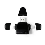 AJ-701 USB-A To USB-C / Type-C + Micro USB + 8 Pin 7-In-1 Universal Card Reader