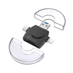 USB 3.0 To USB-C / Type-C / 8 Pin 6-In-1 Multifunctional TF / SD / NM Card Reader