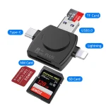 USB 3.0 To USB-C / Type-C / 8 Pin 6-In-1 Multifunctional TF / SD / NM Card Reader - Image 3