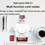 USB 3.0 To USB-C / Type-C / 8 Pin 6-In-1 Multifunctional TF / SD / NM Card Reader - Image 4