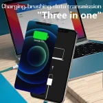 8 Pin Brush Data Charging Cable, 3 In 1 Charging Cable - Image 7