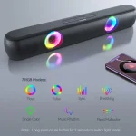 T-WOLF B320 TWS RGB Bluetooth 5.0 Speaker Desktop Soundbar Subwoofer Support USB / AUX / TF / FM, B320 - Image 5