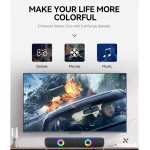 T-WOLF B320 TWS RGB Bluetooth 5.0 Speaker Desktop Soundbar Subwoofer Support USB / AUX / TF / FM, B320 - Image 7