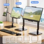 Phone Tablet Monitor Desktop Stand Height and Angle Adjustable Bracket for Screen Within 17.3 Inch, 3-session, 2-session - Image 6