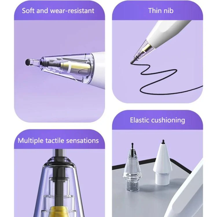 TBD06058870_B7.webp For Apple Pencil 2 / 1 Elastic Tip Soft Probe Silent Replacement Nib, 4B White, 4B Transparent, 2B White, 2B Transparent, HB White, HB Transparent - Image 8