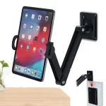 Long Arm Articulated Wall Mount Tablet Holder Adjustable Phone Mount with Detachable Base, Split Black, Split Black Blue - Image 2