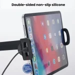Long Arm Articulated Wall Mount Tablet Holder Adjustable Phone Mount with Detachable Base, Split Black, Split Black Blue - Image 9