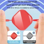 120cm Portable 3 In 1 Fast Charging Cable With Mobile Phone Holder Light Retractable Data Cable - Image 4