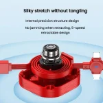 120cm Portable 3 In 1 Fast Charging Cable With Mobile Phone Holder Light Retractable Data Cable - Image 5