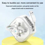 120cm Portable 3 In 1 Fast Charging Cable With Mobile Phone Holder Light Retractable Data Cable - Image 6