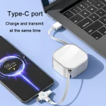 120cm Portable 3 In 1 Fast Charging Cable With Mobile Phone Holder Light Retractable Data Cable - Image 8