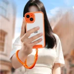 Smartphone Lanyard with Adjustable Wrist Strap Self-Locking 360-degree Rotating Anti-Tangle Design With TPU Clip, Wrist Green, Wrist Black, Wrist Orange - Image 2