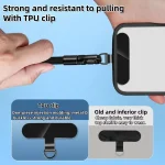 Smartphone Lanyard with Adjustable Wrist Strap Self-Locking 360-degree Rotating Anti-Tangle Design With TPU Clip, Wrist Green, Wrist Black, Wrist Orange - Image 4