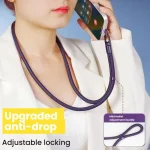 Adjustable Phone Lanyard With Self-Locking 360-Degree Rotatable Anti-Tangle Design & TPU Clip, Neck Black, Neck Orange, Neck Green, Crossbody Black, Crossbody Orange, Crossbody Green - Image 3
