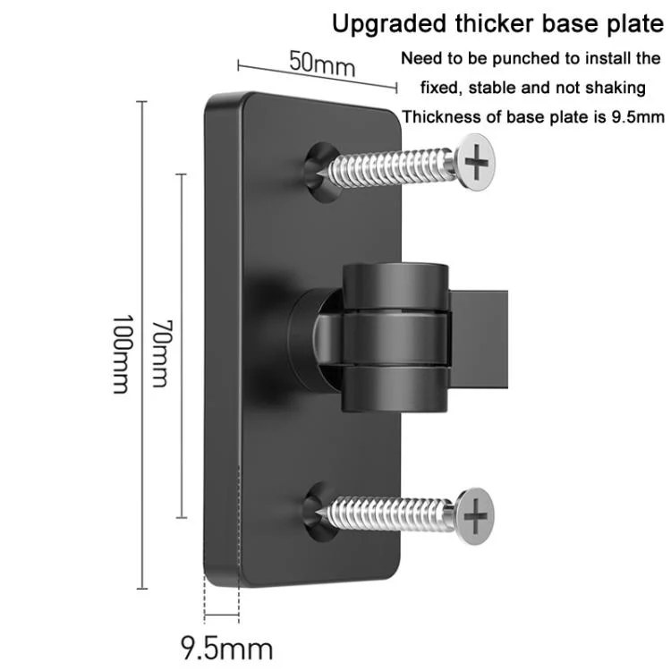 TBD06060108_B5.webp Cell Phone Tablet PC Universal Bracket Base 360 Rotation Foldable Wall Mounted Support Holder Clip, WS-2U (White), WS-2U (Dark Gray) - Image 6