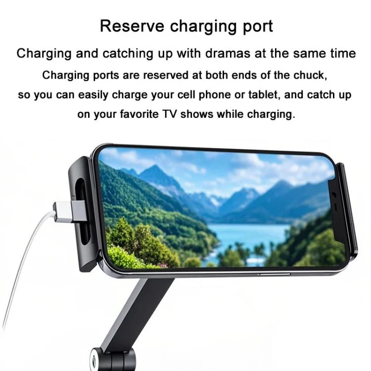 TBD06060108_B6.webp Cell Phone Tablet PC Universal Bracket Base 360 Rotation Foldable Wall Mounted Support Holder Clip, WS-2U (White), WS-2U (Dark Gray) - Image 7