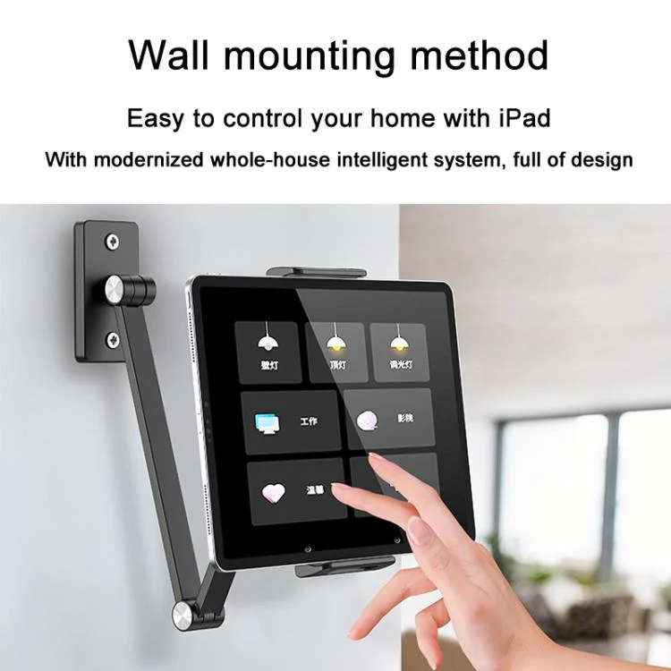 TBD06060108_B7.webp Cell Phone Tablet PC Universal Bracket Base 360 Rotation Foldable Wall Mounted Support Holder Clip, WS-2U (White), WS-2U (Dark Gray) - Image 8