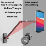 Cell Phone Tablet PC Universal Bracket Base 360 Rotation Foldable Wall Mounted Support Holder Clip, WS-2U (White), WS-2U (Dark Gray) - Image 10