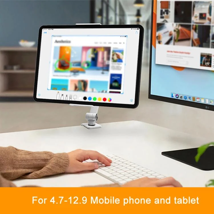 TBD06060118_B6.webp Cell Phone Holder Live Streaming Desktop Folding Phone / Tablet Universal Desk Clip Holder - Image 7