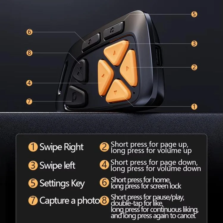TBD06060183_B5.webp Smartphone Wireless Bluetooth Remote Control Camera Shutter E-Book Page Turner, TikTok Shorts Likes - Image 6