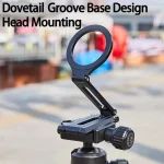 Foldable Magnet Tripod Desk Mount Phone Handle Smartphone Bracket, Silver - Image 3