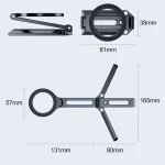 Foldable Magnet Tripod Desk Mount Phone Handle Smartphone Bracket, Silver - Image 9