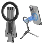 Magsafe Mobile Phone Magnetic Holder Desktop Tripod, Silver Gray