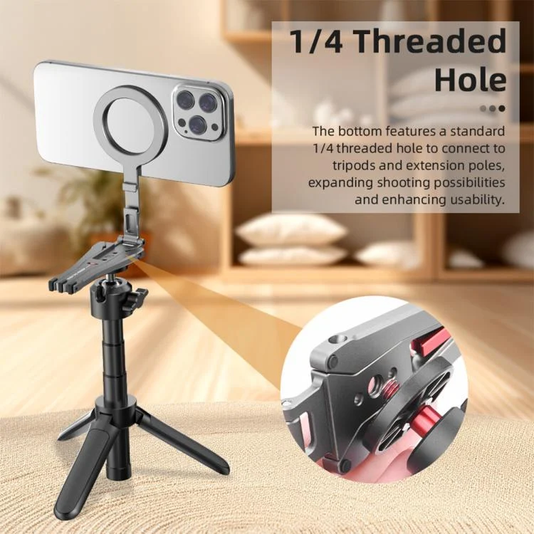 TBD06060286_B5.webp Magsafe Mobile Phone Magnetic Holder Desktop Tripod, Silver Gray - Image 6