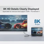 QGeeM USB4 Type-C PD 240W Fast Charging Cable With Digital Display, 40Gbps Data Transfer, 8K 60Hz Video Output For Laptop/Phone/Tablet, 1m - Image 5