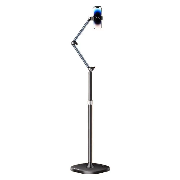 1.7m Mobile Phone Floor Stand Overhead Shooting Holder Retractable Lazy Support, Without Remote Control, With Remote Control