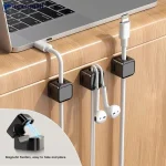 18pcs /Pack Magnetic Cable Organizer Clips Adhesive Wire Holders for Desk Management - Image 3