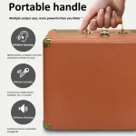 SDRD Wooden Box Karaoke Machine With Wireless Dual Mics All-In-One Speaker System Supports U Disk/TF Card - Image 5