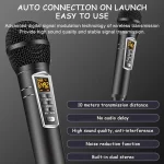 SDRD Wooden Box Karaoke Machine With Wireless Dual Mics All-In-One Speaker System Supports U Disk/TF Card - Image 7