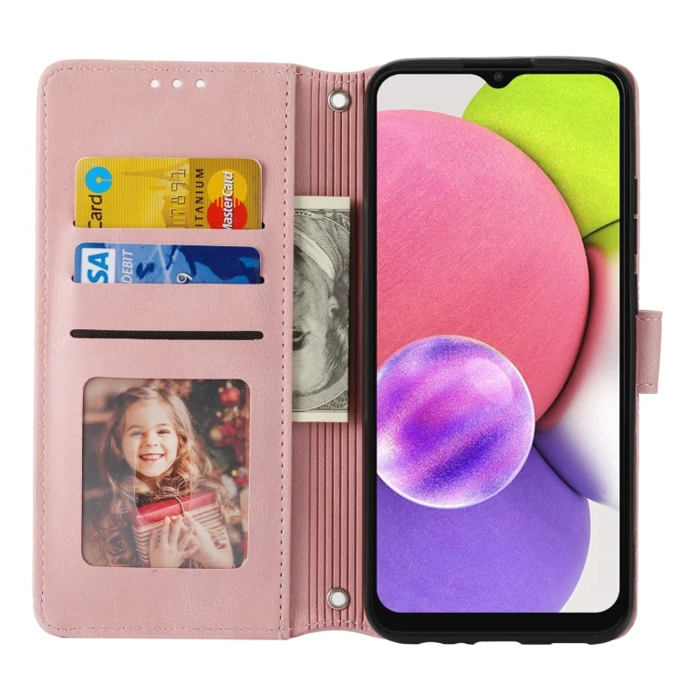 EDA002276601A_3.webp Embossed Striped Magnetic Buckle Horizontal Flip Phone Leather Case, For Samsung Galaxy A03 International Version, For Xiaomi Redmi Note 11, For Samsung Galaxy A03 EU Version - Image 4