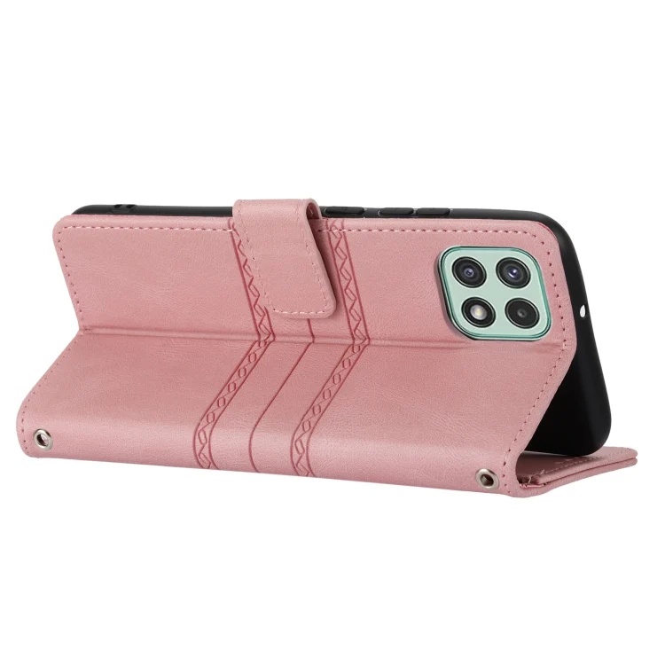 EDA002276601A_5.webp Embossed Striped Magnetic Buckle Horizontal Flip Phone Leather Case, For Samsung Galaxy A03 International Version, For Xiaomi Redmi Note 11, For Samsung Galaxy A03 EU Version - Image 6