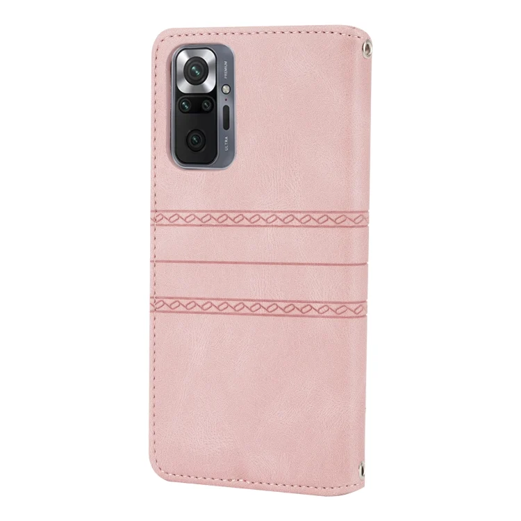 EDA002276605A_2.webp Embossed Striped Magnetic Buckle Horizontal Flip Phone Leather Case, For Xiaomi Redmi Note 11 Pro, For Samaung Galaxy S22 Ultra 5G - Image 3