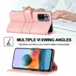 Embossed Striped Magnetic Buckle Horizontal Flip Phone Leather Case, For Xiaomi Redmi Note 11 Pro, For Samaung Galaxy S22 Ultra 5G - Image 5