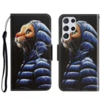 3D Colored Drawing Horizontal Flip Leather Phone Case, For Samsung Galaxy S22 Ultra 5G