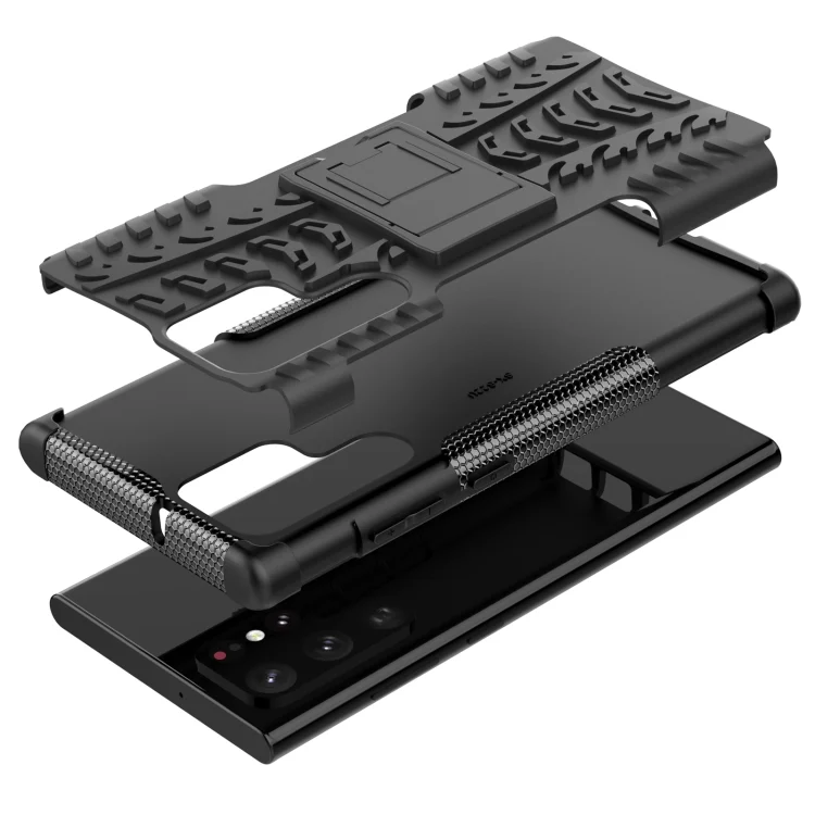 EDA002374501D_5.webp Tire Texture TPU + PC Phone Case with Holder, For Samsung Galaxy S22 Ultra 5G, For Samsung Galaxy M52 5G - Image 6