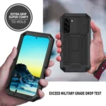 R-JUST Sliding Camera Metal + Silicone Holder Phone Case, For Samsung Galaxy S22 5G, For Samsung Galaxy S22+ 5G, For Samsung Galaxy S22 Ultra 5G - Image 5