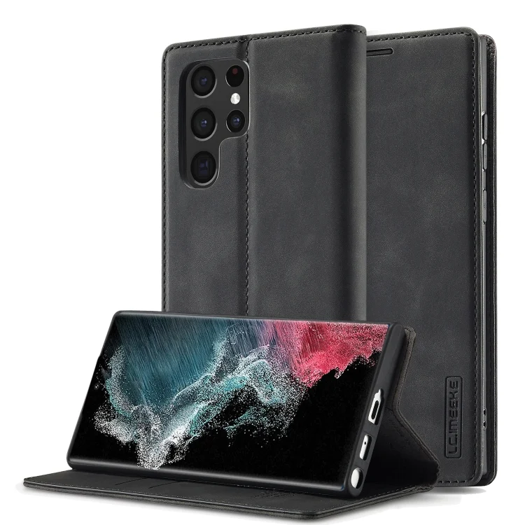 EDA002517501A.webp LC.IMEEKE Soft PU + TPU Magnetic Skin-friendly Feeling Leather Phone Case, For Samsung Galaxy S22 Ultra, For Samsung Galaxy S22 - Image 1