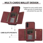 Three-fold Leather Phone Case with Card Slot & Wallet & Holder, For Samsung Galaxy A13 5G, For Samsung Galaxy A32 4G, For Samsung Galaxy A32 5G, For Samsung Galaxy S20 - Image 6