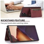 Three-fold Leather Phone Case with Card Slot & Wallet & Holder, For Samsung Galaxy S22 Ultra - Image 4