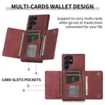 Three-fold Leather Phone Case with Card Slot & Wallet & Holder, For Samsung Galaxy S22 Ultra - Image 6